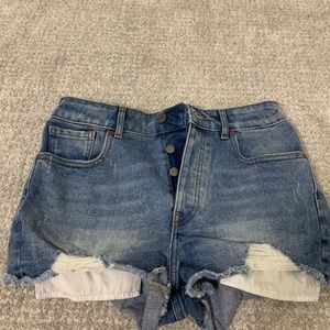High waisted denim shorts
